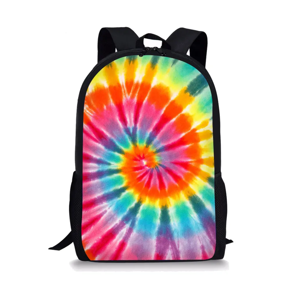 Multicolored Tie-dye Print Girls School Bags Large Capacity Book Backpack Multifunctional Swanky Teenagers Satchel Free Shipping