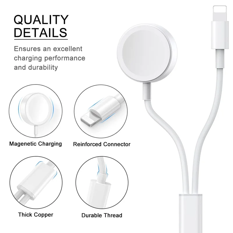 Charger Cable for Apple Watch Series 8 7 6 5 4 3 SE USB 3 in 1 Fast Portable Charging Cord for iPhone 14/13/12/11/10/Max/Airpods