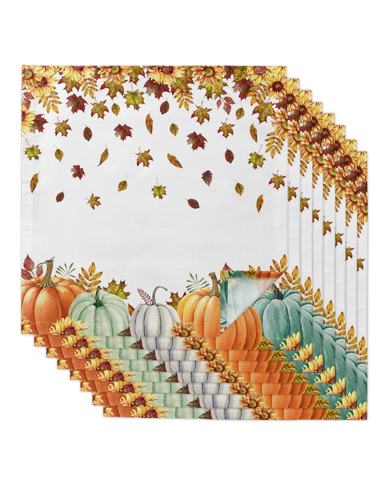 

Thanksgiving Fall Pumpkin Maple Leaf Cloth Napkins Set Birthday Banquet Wedding Decor Napkins Restaurant Supplies Table Napkins
