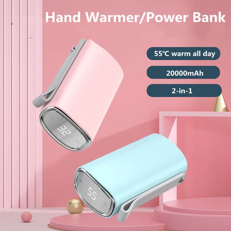 

20000mah Hand Warmers Rechargeable Portable Pocket Heater USB Power Bank Heat Therapy Handwarmer Christmas Gift Winter