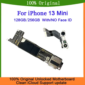 Fully Tested Mainboard for iPhone 13 Mini Motherboard Unlocked With Face ID 13mini Clean iCloud Logic Board Plate Full Function