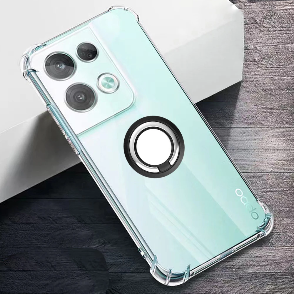 

Противоударный мягкий чехол с кольцом-держателем для Oppo Reno 8 Pro Plus 7 6 5 F21 A57 Lite 6Z 7Z A96 A77 A93 A94 A95 A16