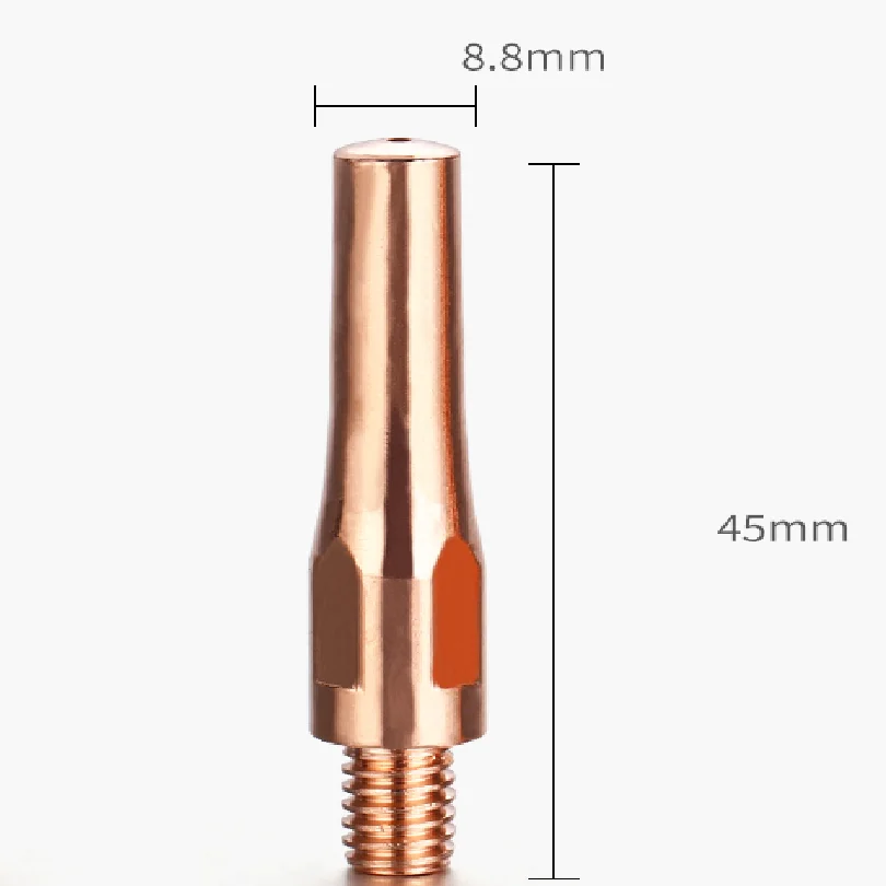 

M6 L 45MM carbon dioxide welder co2 gun co2 welding parts Wire feeding nozzle Copper conducting nozzle 0.8 1.0 1.2 1.4 1.6MM