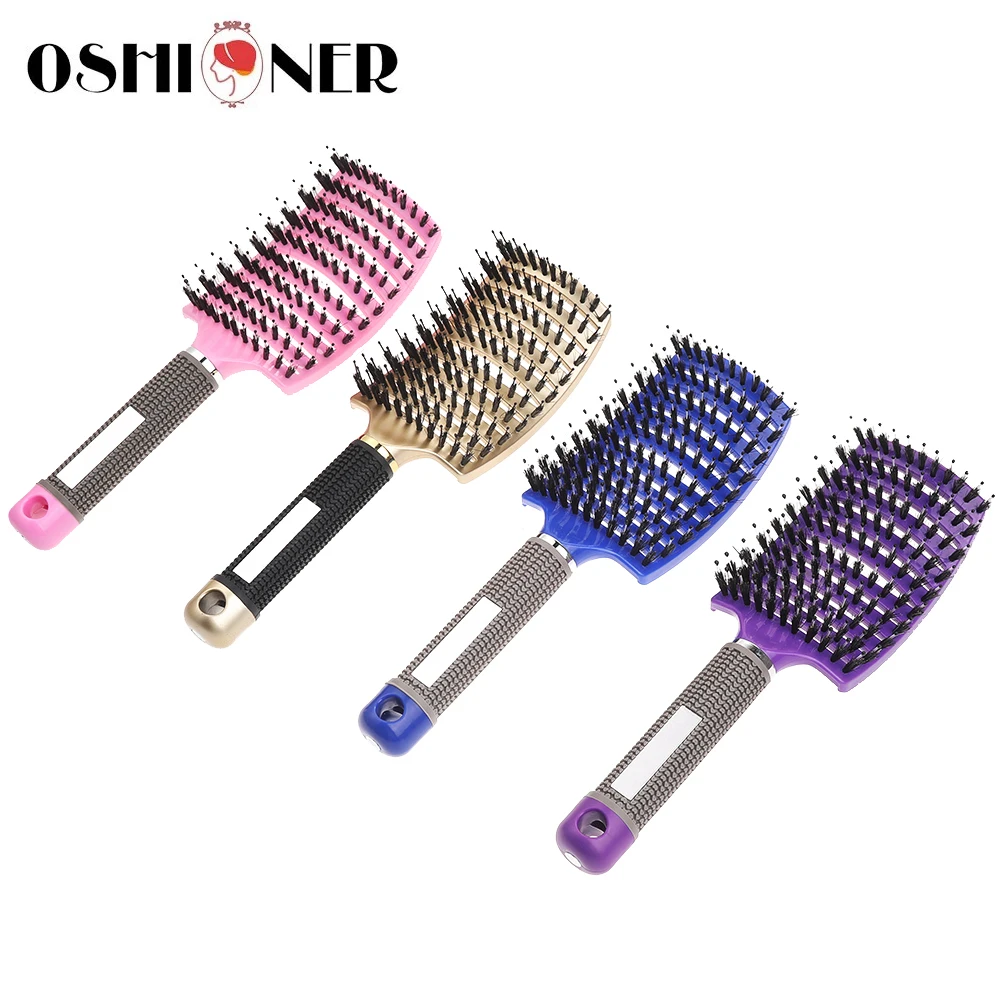 

7 Color Detangle Combs Women Bristle Nylon Hairbrush Hair Scalp Massage Comb Wet Curly Hair Brush for Hairdressing Styling Tools