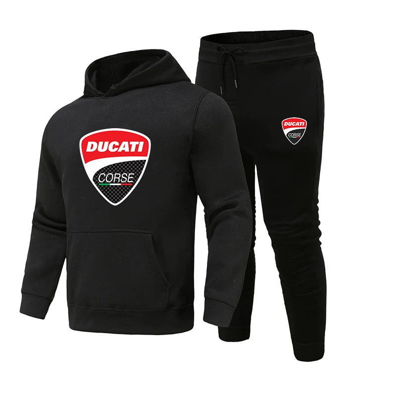 

Новинка 2022, мужской спортивный костюм DUCATI С 3D принтом, свитер с капюшоном, повседневные брюки, модный трендовый Спортивный Повседневный кос...