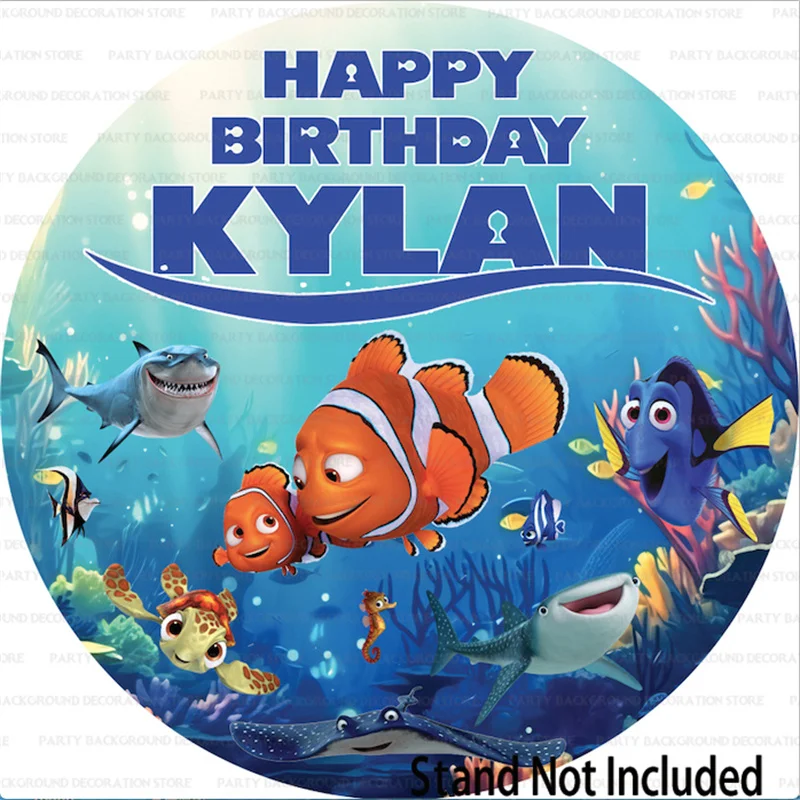 Фон для фотосъемки с изображением животных из мультфильма Подводный мир