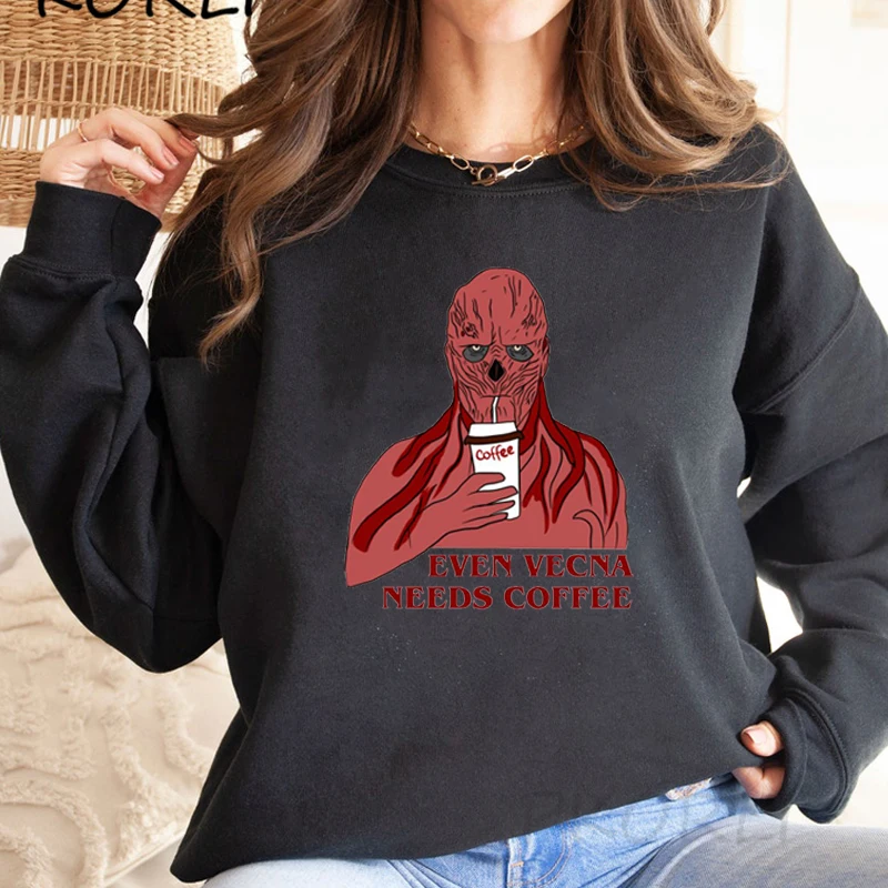 

Stranger Things Halloween Demogorgon Hooded Sweatshirts for Women Harajuku Pullover Oversize Black Sweatshirt Autumn Clothes