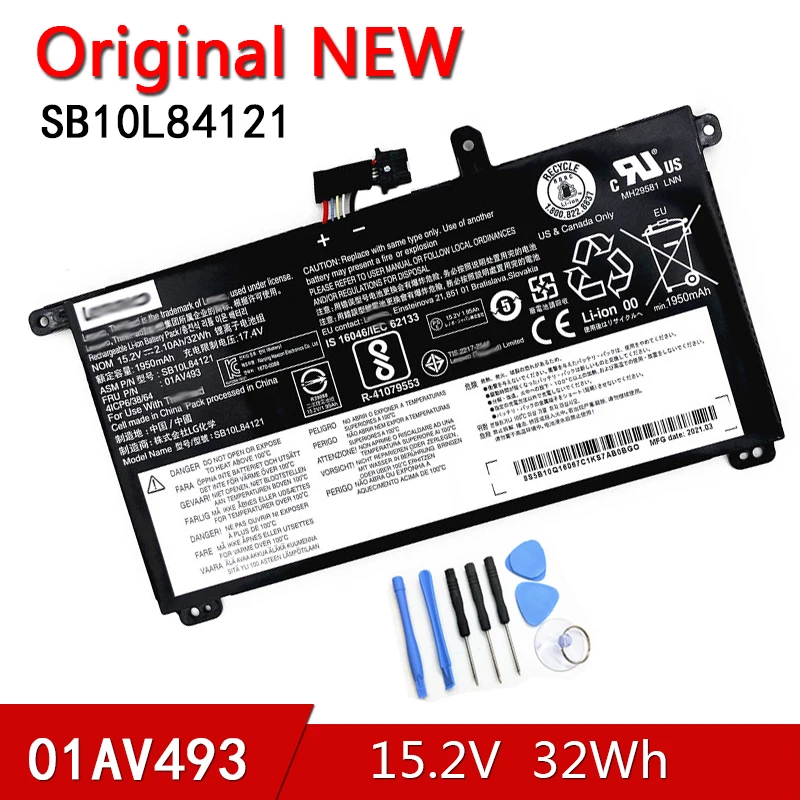 

01AV493 новый оригинальный аккумулятор 00UR890 00UR891 00UR892 для Lenovo ThinkPad T570 T580 P51S P52S SB10L84121 SB10L84122 SB10L84123