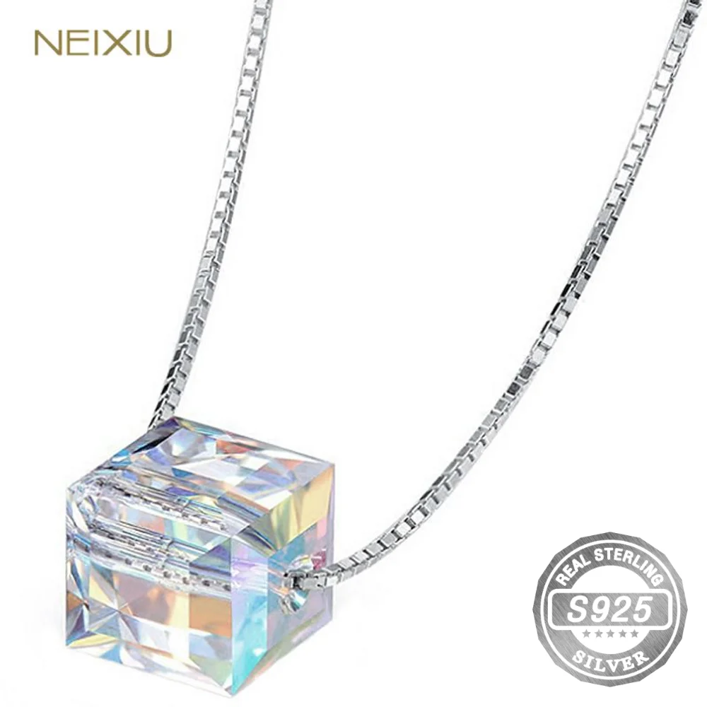 

Женское колье из серебра 925 пробы, с кристаллами