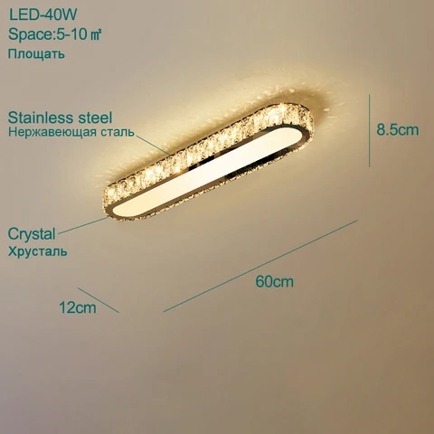 Хрустальная потолочная люстра для коридора длинный Роскошный потолочный светильник в спальню светодиодные лампы на потолок для прихожей хрустальное освещение для кухни Светодиодный потолочный светильник с кристаллами