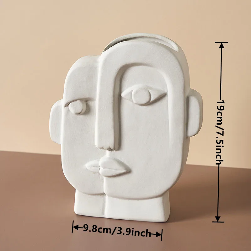 Скандинавский декор креативное искусство форма лица фарфоровая ваза для цветов