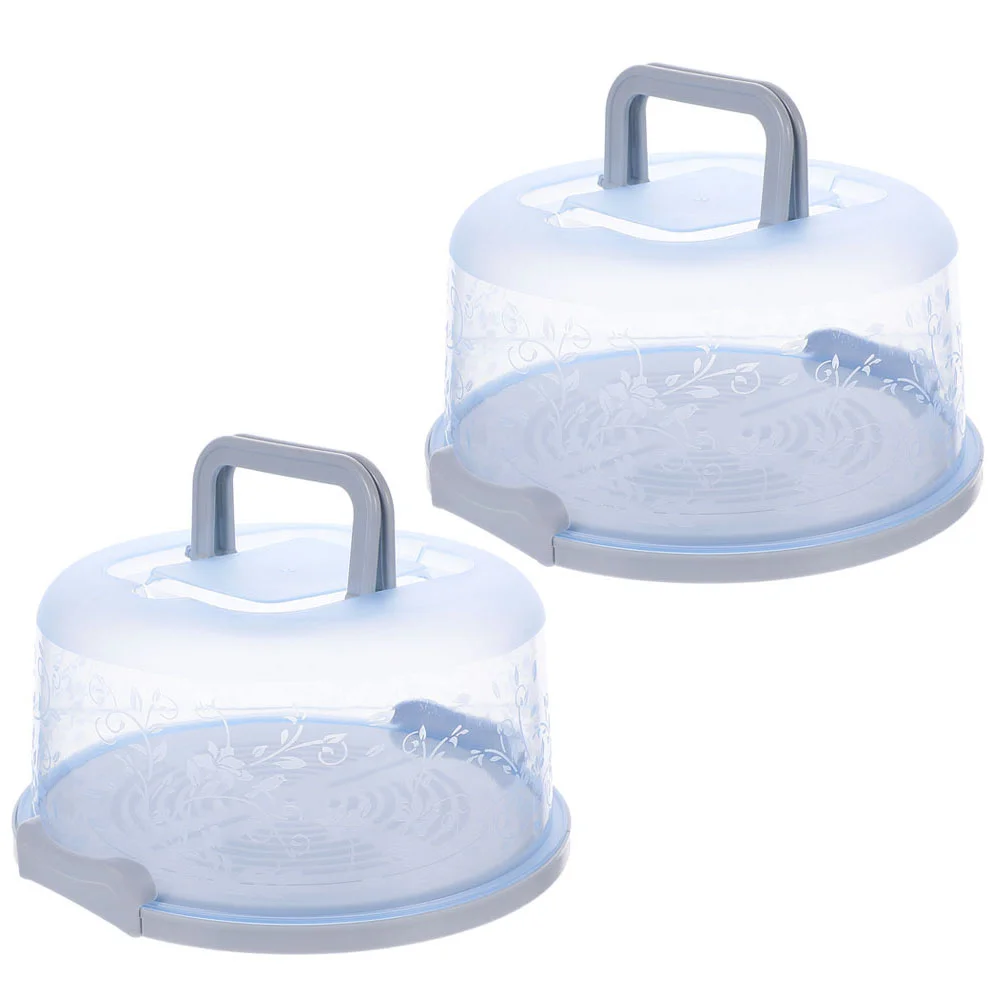 

2 Pcs Cake Box Storage Container Carrier Packing Party Supplies Clear Polypropylene Packaging