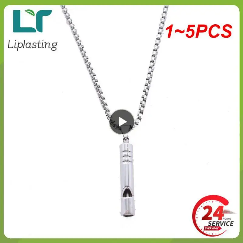 

1~5PCS Whistle Necklace Pendant Emergency Survival Whistle Outdoor Hiking Camping Necklaces Stainless Steel Punk Whistle