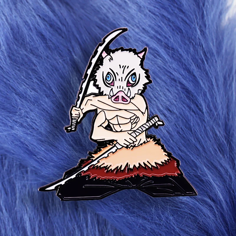 

Demon Slayer Brooch Enamel Kimetsu No Yaiba Pin Anime Cartoon Manga Badge Accessories Gift For Fans