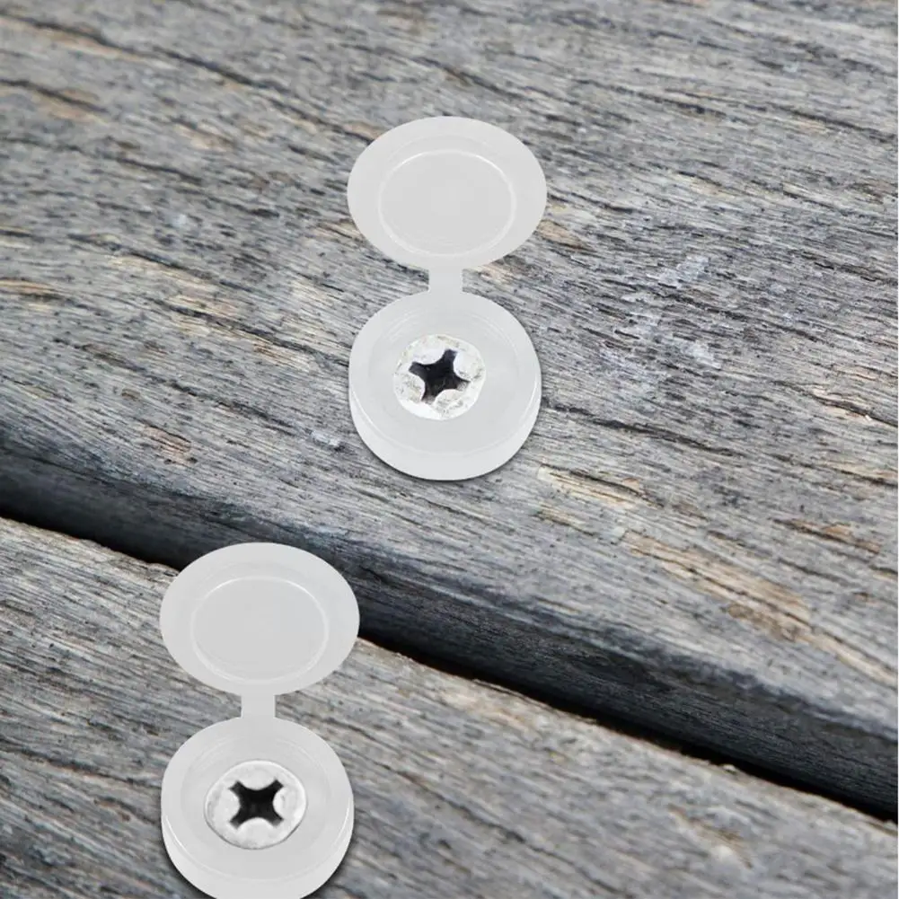 

50pcs Car White Hinged Cover Cap Number Plate Fitting Fixing Self Tapping Screw For License Plate Screw Caps Exterior Parts N7Z9