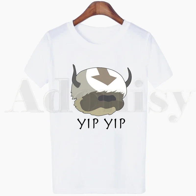 

Avatar The Last Airbender Aang Appa Anime Badass T Shirts Women's T-shirt Short Sleeve Female Tops Tees Harajuku Vintage