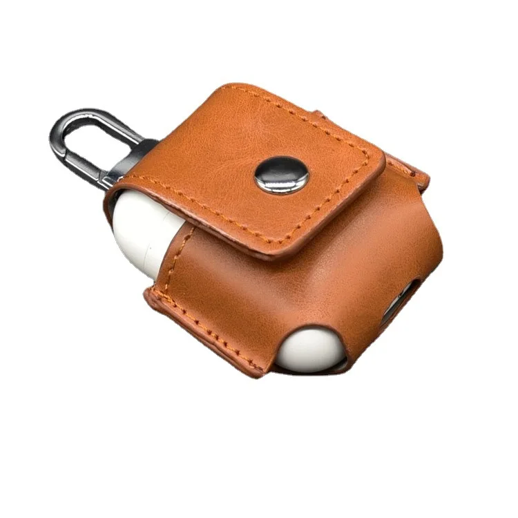 

Korean case for Airpodspro Leather Protective Shell Solid Color Leather Wireless Bluetooth Headset Leather Case Pu Earphone Bag