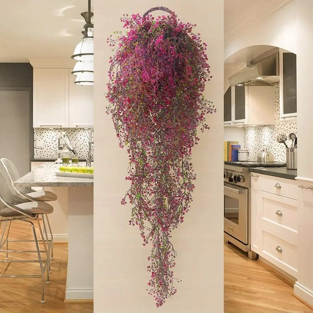 

Artificial Flower Simulation Hanging Purple Vine Willow Rattan Plant For Home Wedding Decoration Arrangement Accessories Cheap