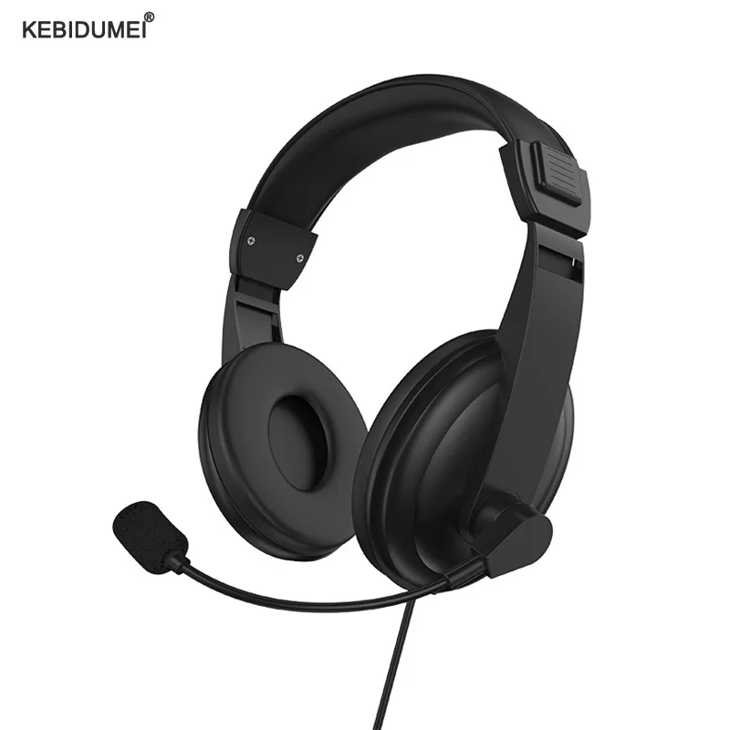 3.5MM Wired Headset Gaming Headphone Stereo Deep Bass Headphones With Microphone AUX Retractable Headband For PC Computer Laptop