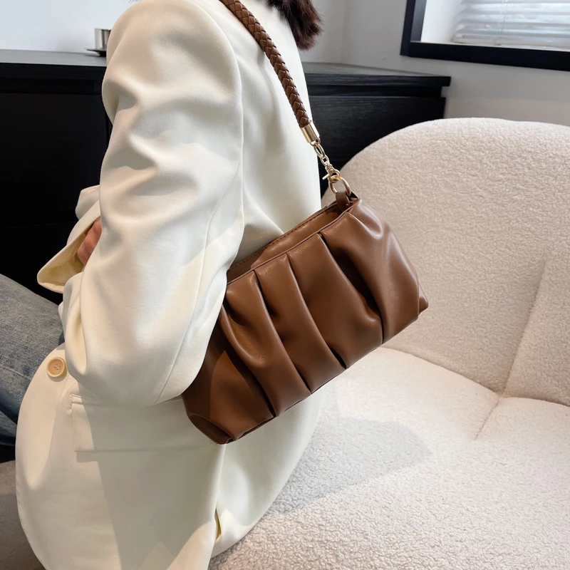 Small Soft PU Leather Underarm Handbags 2023 Spring Fashion Luxury Brand Designer Woman Shopper Handbags Shoulder Crossbody Bag