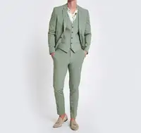 Men Suits Sage Green Wedding Tuxedo 3 Piece Suit Slim Fit Stylish Party Wear Groom Prom Dinner Suit Man Blazer Jacket+pants+vest