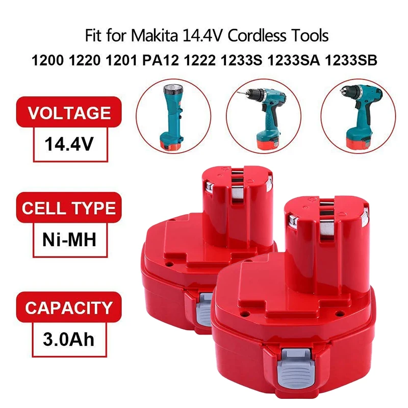 Аккумуляторная батарея PA14 аккумуляторы Makita 14,4 V 3000mAh Ni-MH для Makita 1422,1420,1433, 1434, 1435, 6281D,6280D 6237D 6337D