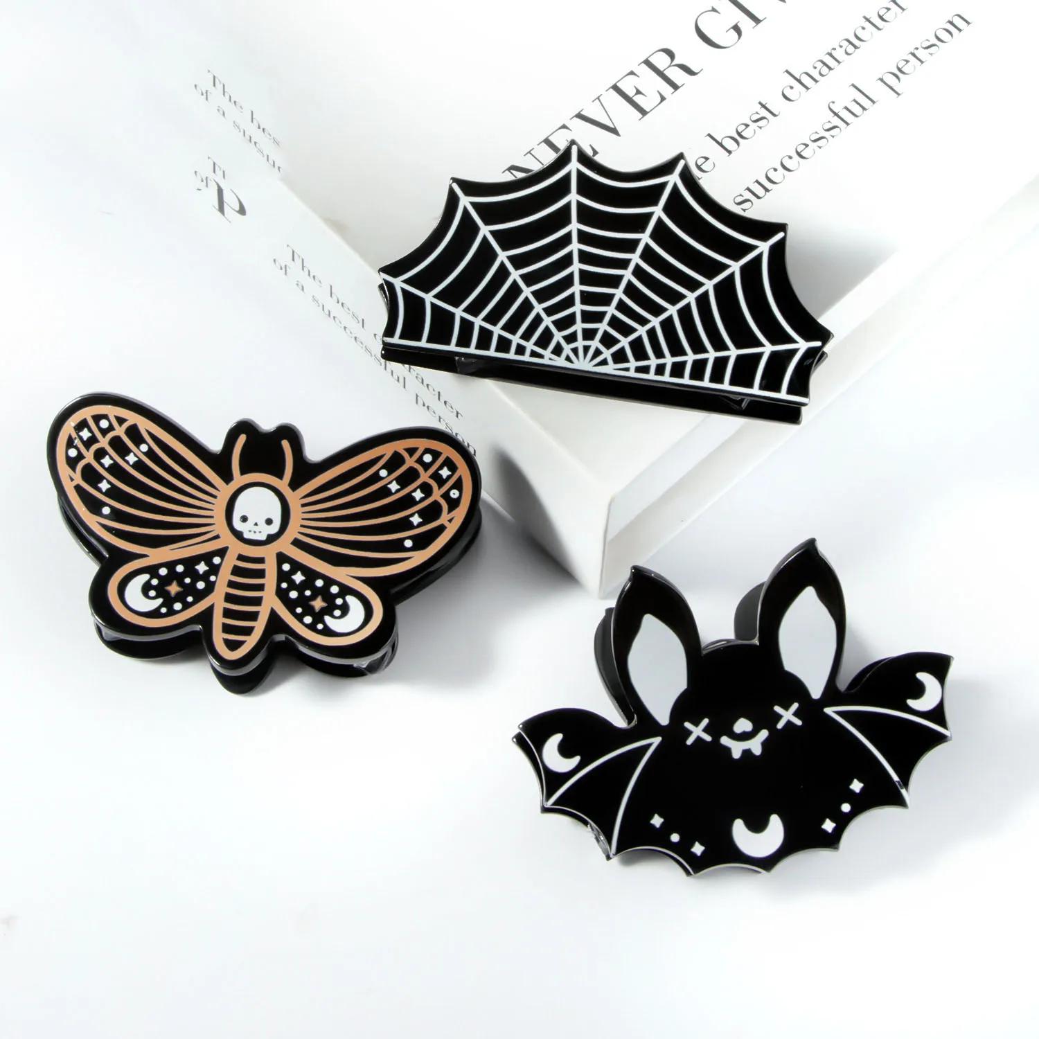 

Dark Dragonfly Bat Spider Web Hair Clips Horror Exaggerates Halloween Hair Accessories for Women Kid New Funny Hairpin