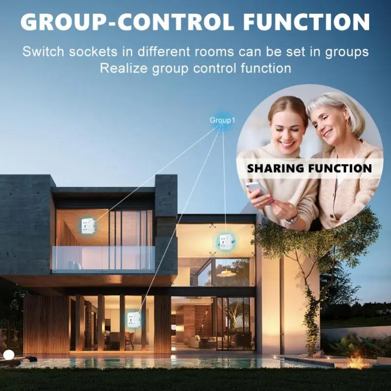 

Wall Smart Socket App Remote Control Smart Life Smart Home Abuess Remote Control 2 Gang Wifi Wall Socket Touch Switch 2 Touch