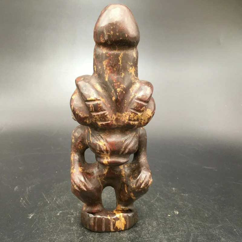 

Chinese Meteorite Jade Hand Carved Hongshan Culture Apollo、Penis Statue ， c739