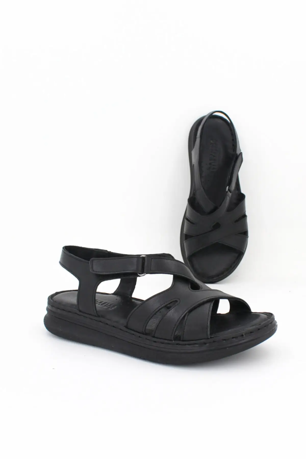 

Genuine leather black women leather sandals Dp59-0013