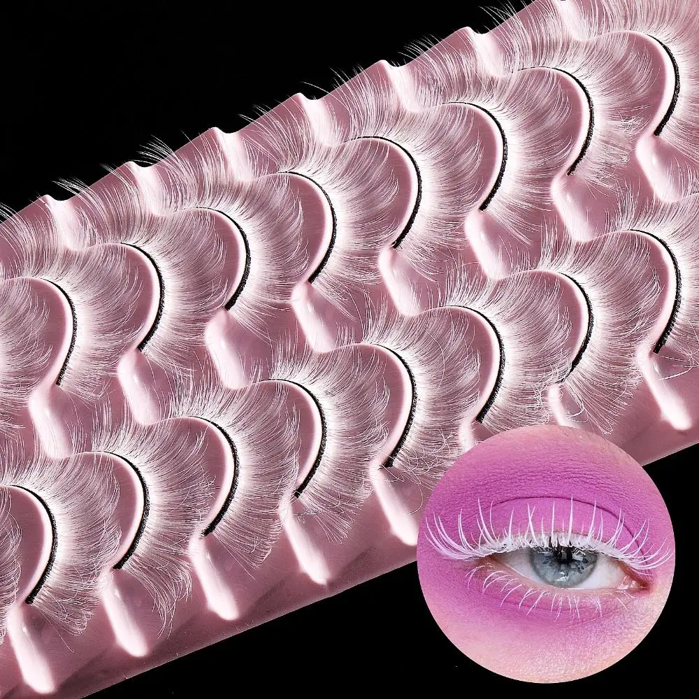 

10Pairs Russian Volume False Eyelashes Natural Reusable DD Curl Lashes Fake Lashes Extensions Super Volume 3D Mink Hair Women