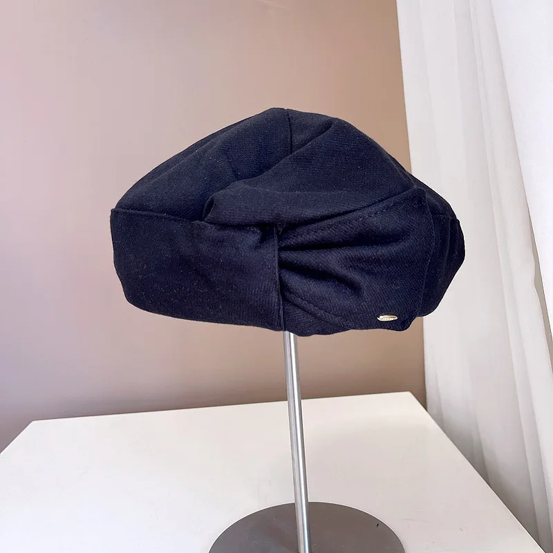 Восьмиугольная шляпа газетчика женская зимняя шерстяная шапка с козырьком