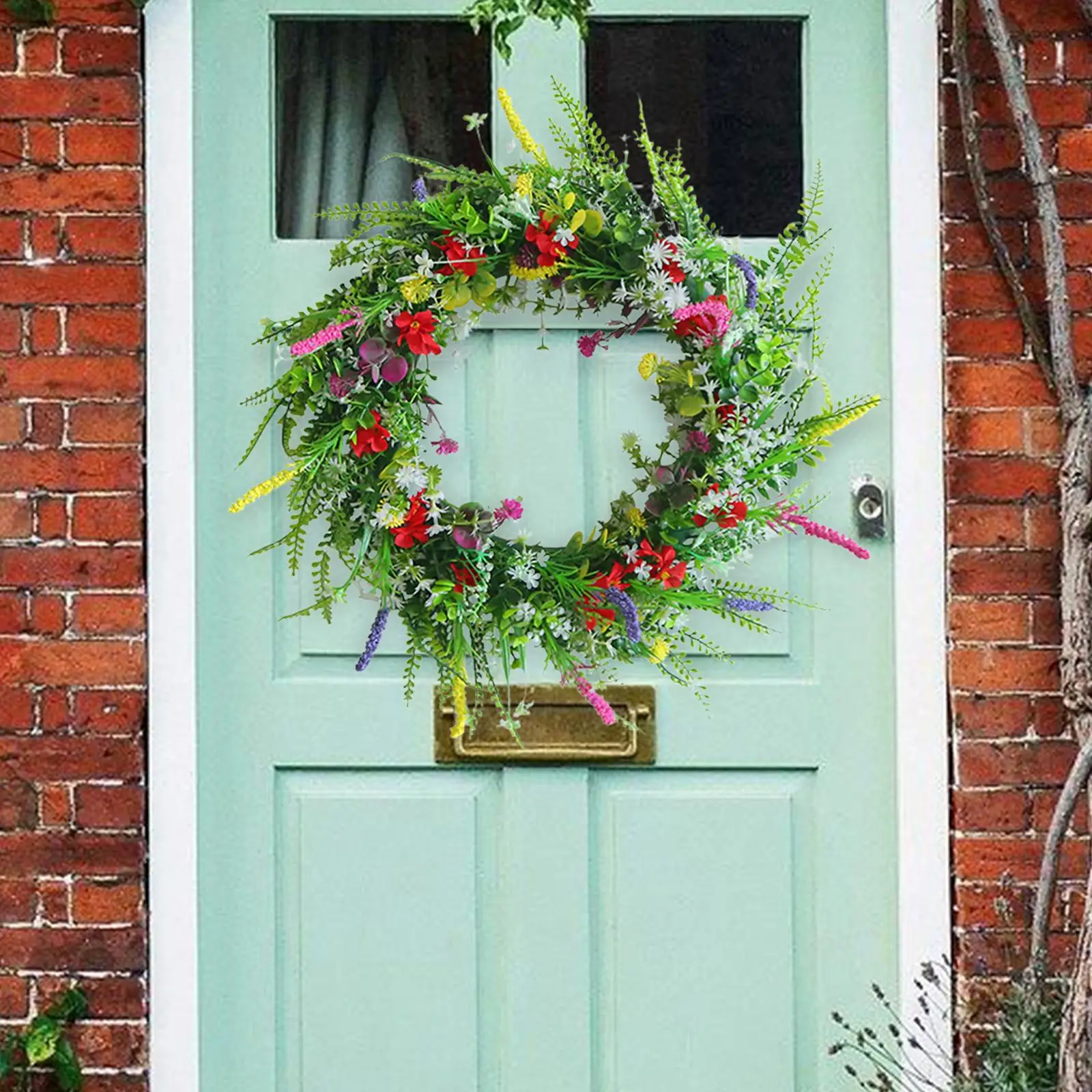 

Artificial Flower Floral Garland Front Door Hanging Spring Garland for Outdoor