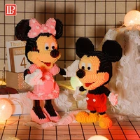 disney classic cartoon anime diamond building blocks mickey mouse minnie model donald duck mini micro bricks toys for gift