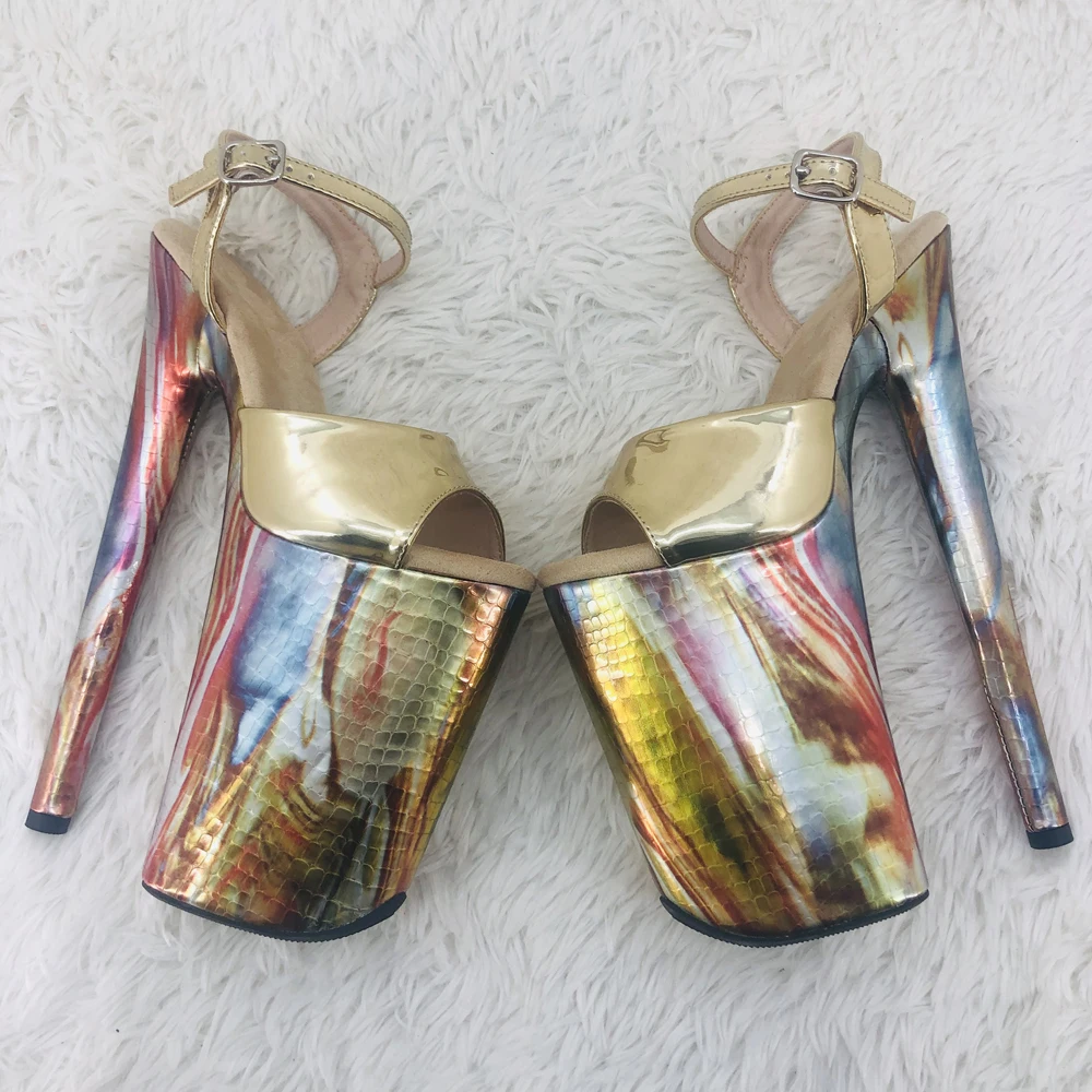 Leecabe 23CM/9inches PU upper  Platform Sexy  High Heels Sandals Pole Dance shoes