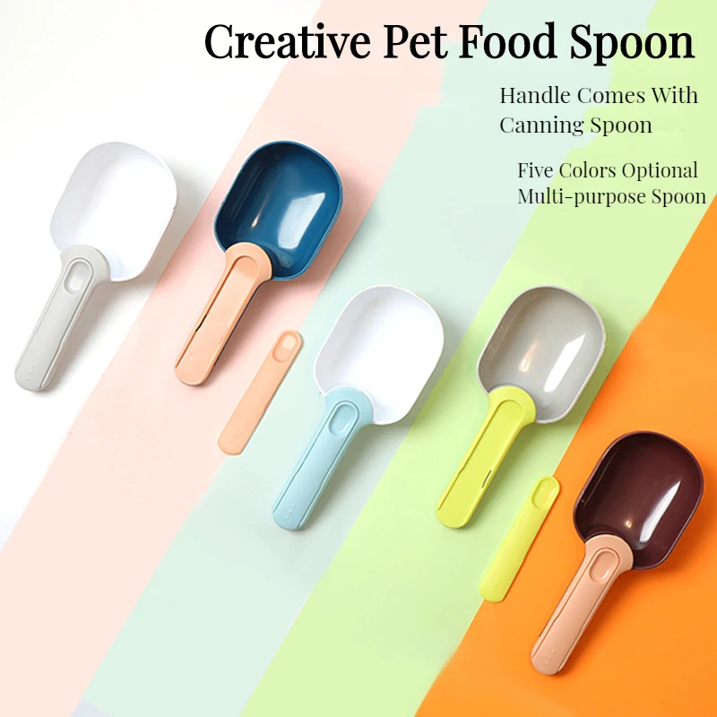 

Mutli-function Portable Pet Cat Dog Food Shovel Scoop Feeding Spoon with Sealing Bag Clip Pet Feeders Pet Puppy Kitten Supplies