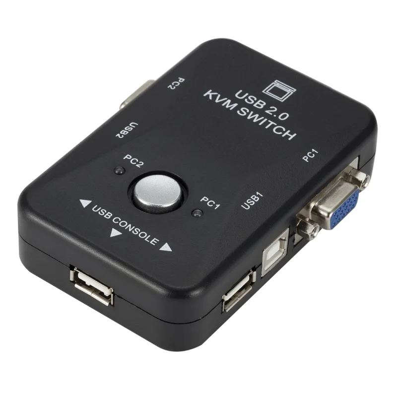 KVM-переключатель USB 2,0, 2 порта, VGA, 1920, мышь, клавиатура, разветвитель 1440 х