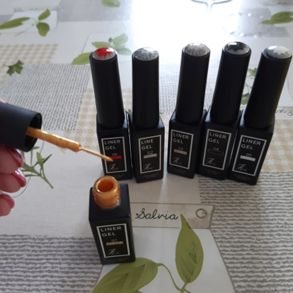 

12(g/ml) French Liner UV Gel Painting Polish Stripe Drawing White&Silver Graffiti Thin-Line Brush Nail Art Polish Gel UV Paint