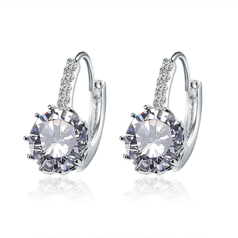 ZAKOL модные серьги-гвоздики с фианитами ААА для женщин, хит продаж, круглые серьги с кристаллами, оптовая продажа, заводская цена, FSEP104