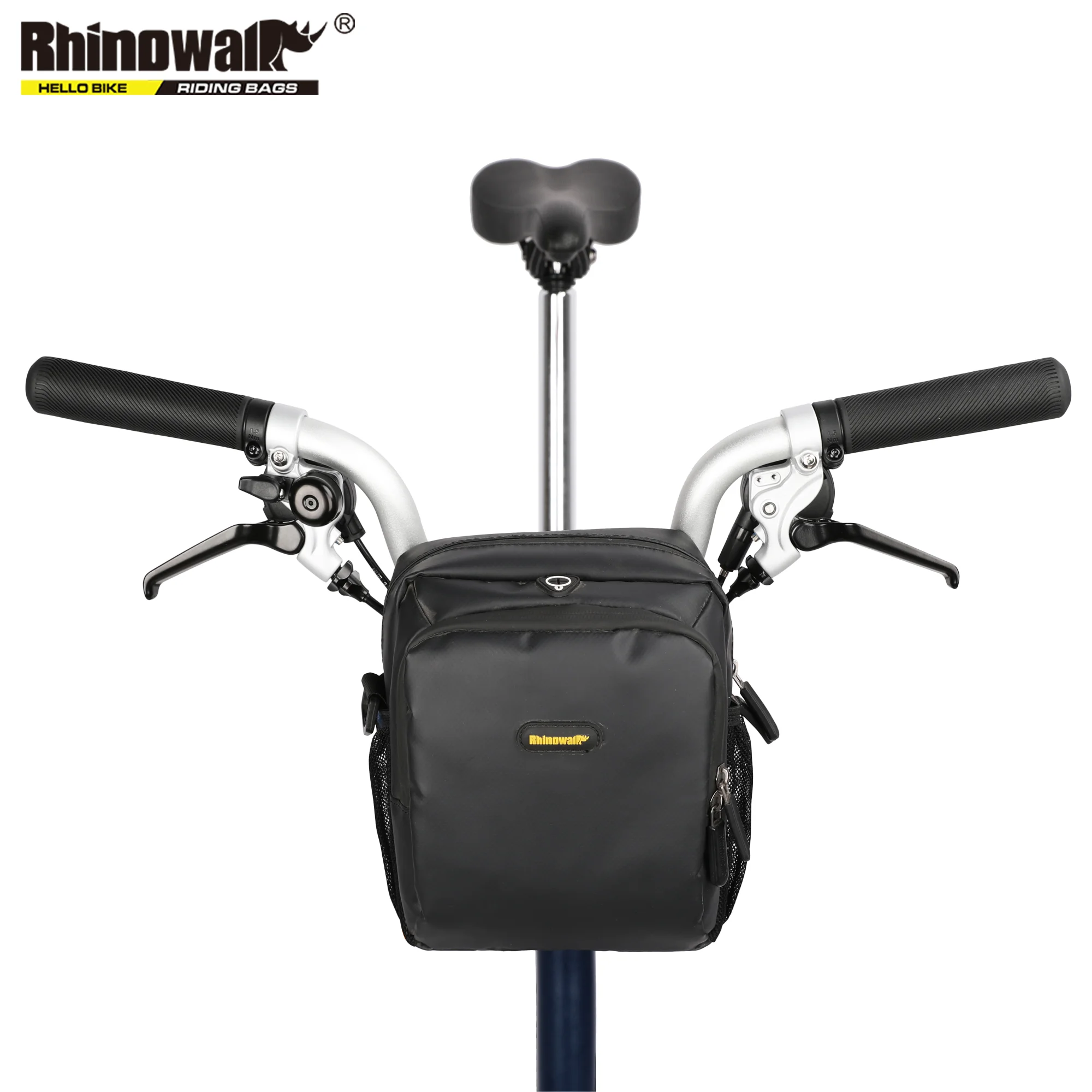 

Rhinowalk Bike Handlebar Bag Waterproof Cycling Bag Zipper Bag Bike Front Tube Pannier Rack Basket With Raincover Accessory