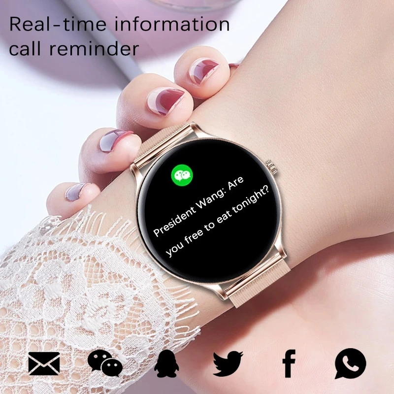 LIGE Very Thin Alloy Shell New Waterproof Sport For Ladies Smart Watch Women Smartwatch 2022 Smartband Fashion Clock Bracelet