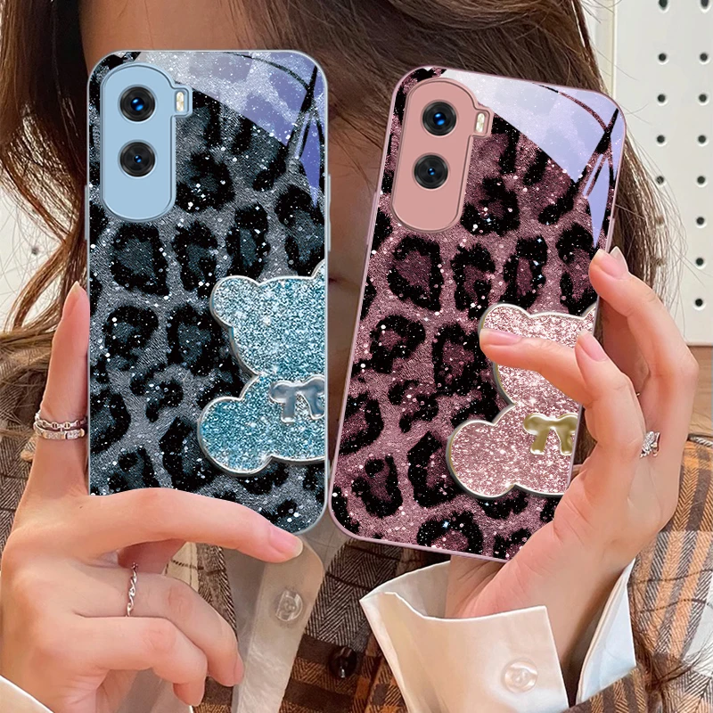 Милый медведь металлического цвета для Honor 200 90 8X 9X Pro Lite P50 P40 Nova 10 11i P60 Magic4 6 Mate 20 50