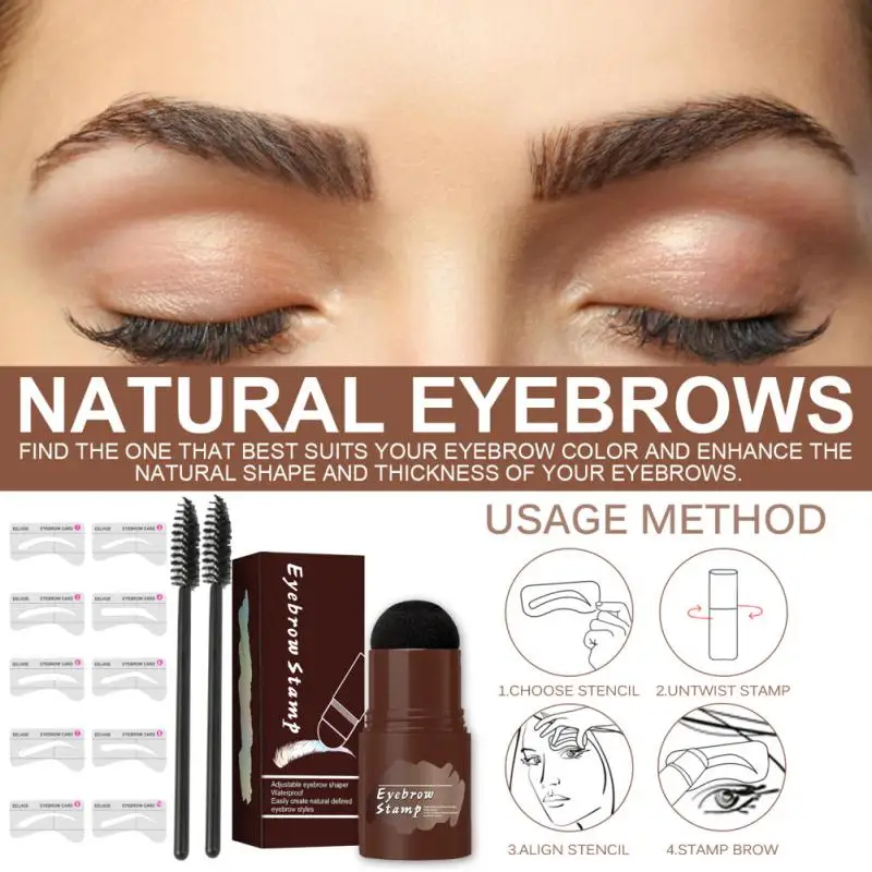 

Professional Brow Shaping Kit Stencils Waterproof Stick Shape Stamp Brow Lasting Natural Contouring Makeup Kit