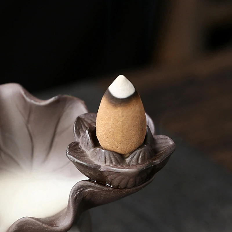 Маленький монах дымовая горелка с задним потоком статуя Будды Maitreya фарфоровая