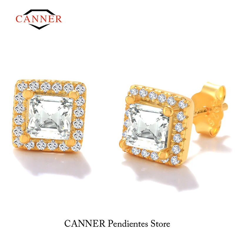 

CANNER Real 925 Sterling Silver Piercing Cartilage Stud Earrings Women 2022 Fashion Korean Fine Jewelry Mother Gifts pendientes