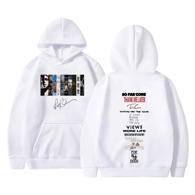 Rapper Drake Pop Music Album Double Sided Print Hoodie Male Hip Hop Fashion Oversized Sweatshirt Men Women Fleece Cotton Hoodies