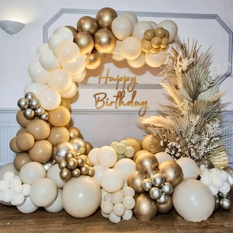 

Apricot Coffee Brown Balloon Garland Arch Kit Vintage Wedding Birthday Party Decoration Baby Shower Decor Holiday Arrangement