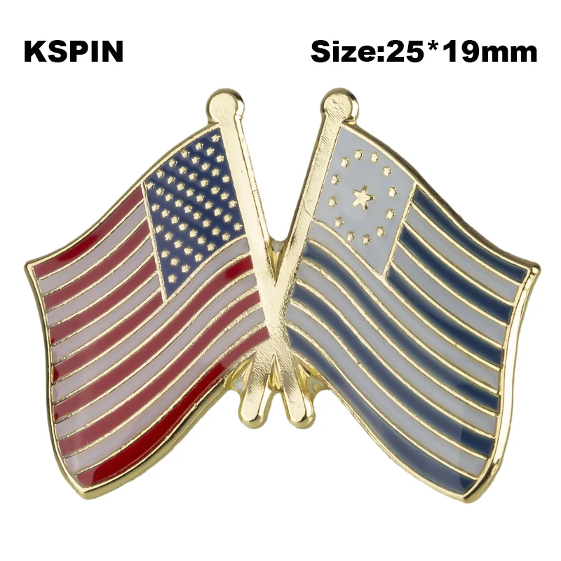 

U.S.A & Mormon Friendship Flag Badge Flag Brooch National Flag Lapel Pin International Travel Pins Collections XY0654