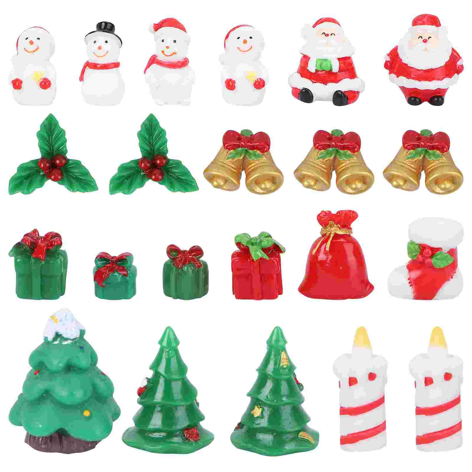 

Christmas Ornament Resin Miniature Mini Landscape Ornaments Figurines Santa Decor Accessorysnow Snowman Globes Claus Decoration