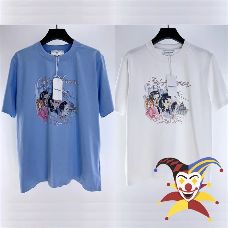 

Футболка унисекс с голубым и белым принтом